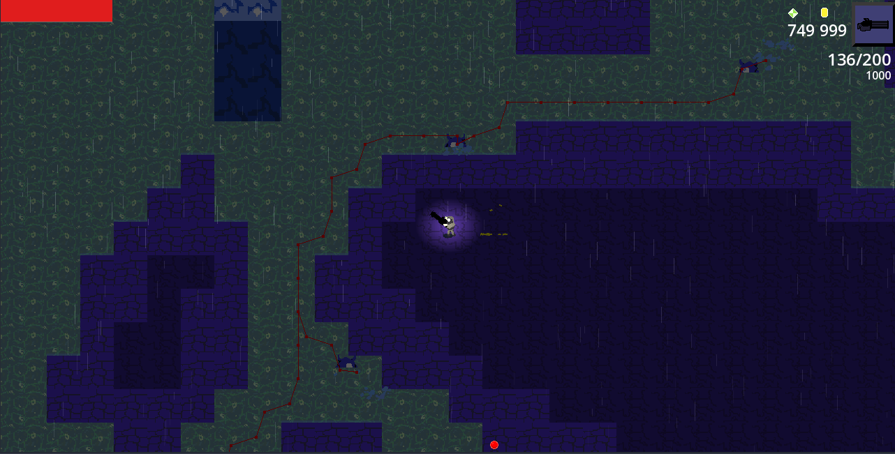 A picture of a top down shooter in an ice-world level